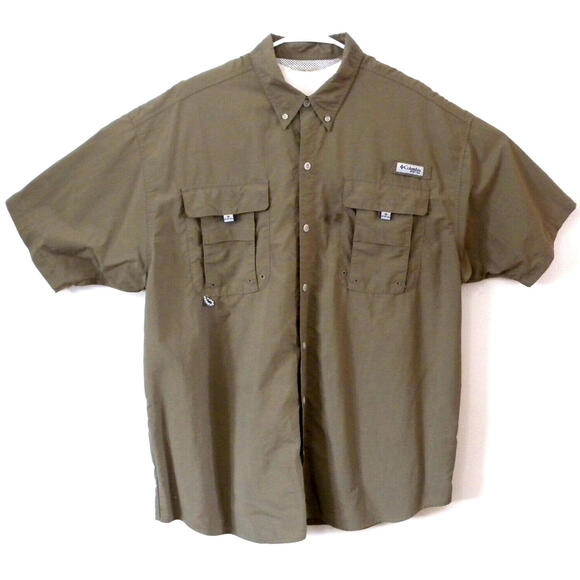 Columbia Other - Columbia PFG Mens Olive Short Sleeve Fishing Shirt Button-up Size XL